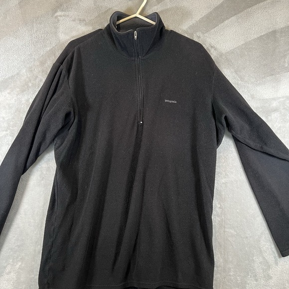 Patagonia Capilene Fleece Pullover 1/4 Zip Mens Large Black Expedition - Picture 2 of 9